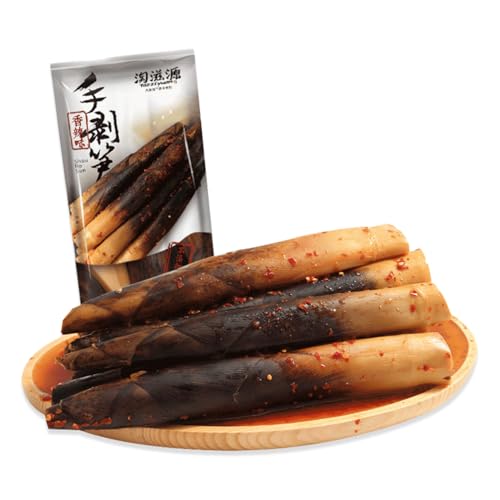 BaiLiSnacky Pousses De Bambou Pelées À La Main 230g Pousses De Bambou Marinées Chinoises Délices Asiatiques De Qualité (Épicé)
