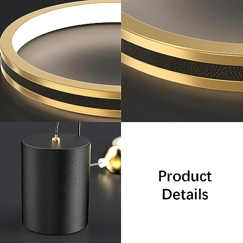 Lámpara colgante de 13W con anillo metálico dorado e iluminación LED 6