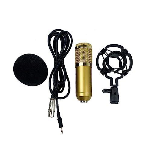 Microphone à condensateur de studio avec membrane large et XLR plaqué or