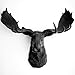 White Faux Taxidermy The Leonard Moose Head Sculpture, Black