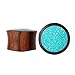 Pierced Owl Synthetic Crushed Turquoise Inlay Organic Wood Saddle Fit Plugs Ear Gauges (22mm (7/8