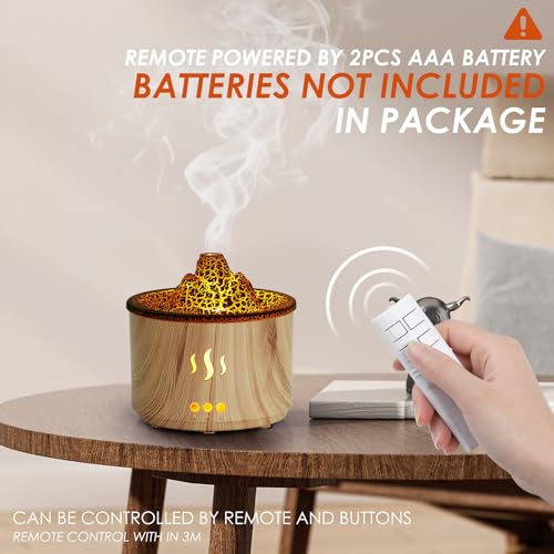 Simpeak Humidificador Ultrasónico 400ml, Humificador de Aromas con Temporizador y Control Remoto, Difusor Aceites Esenciales para El Hogar Oficina Dormitorio Yoga SPA, Marrón Claro - imagen 2