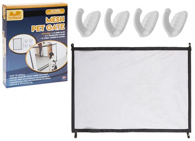 PMS 879041 Portable Mesh Pet Gate: Ideal for Household Use White, 7 Pieces, Mesh Magic Pet Dog Gate for Doorways Stairs - Image 2