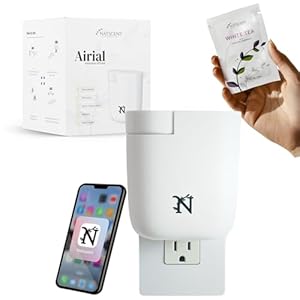 Airial Plug-in Essential Oil Diffuser with White Tea Sample, Waterless Cold-Air Scent Diffusers for Home or Office, Bluetooth & App Control, Adjustable Intensity Covers Up to 300 Sq. Ft