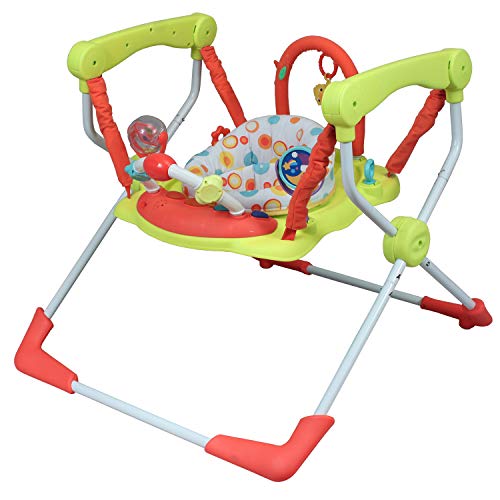 Balancelle d'Eveil à Rebonds, Siège 360°, Nombreuses Activités Ludiques, Tablette Musicale