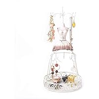 IUokLU Mannequin Tailors Display Manikin Body Jewelry Display White Metal Wire Frame Vintage Mannequin Stand For Bracelets Necklaces Earrings Fashion Show