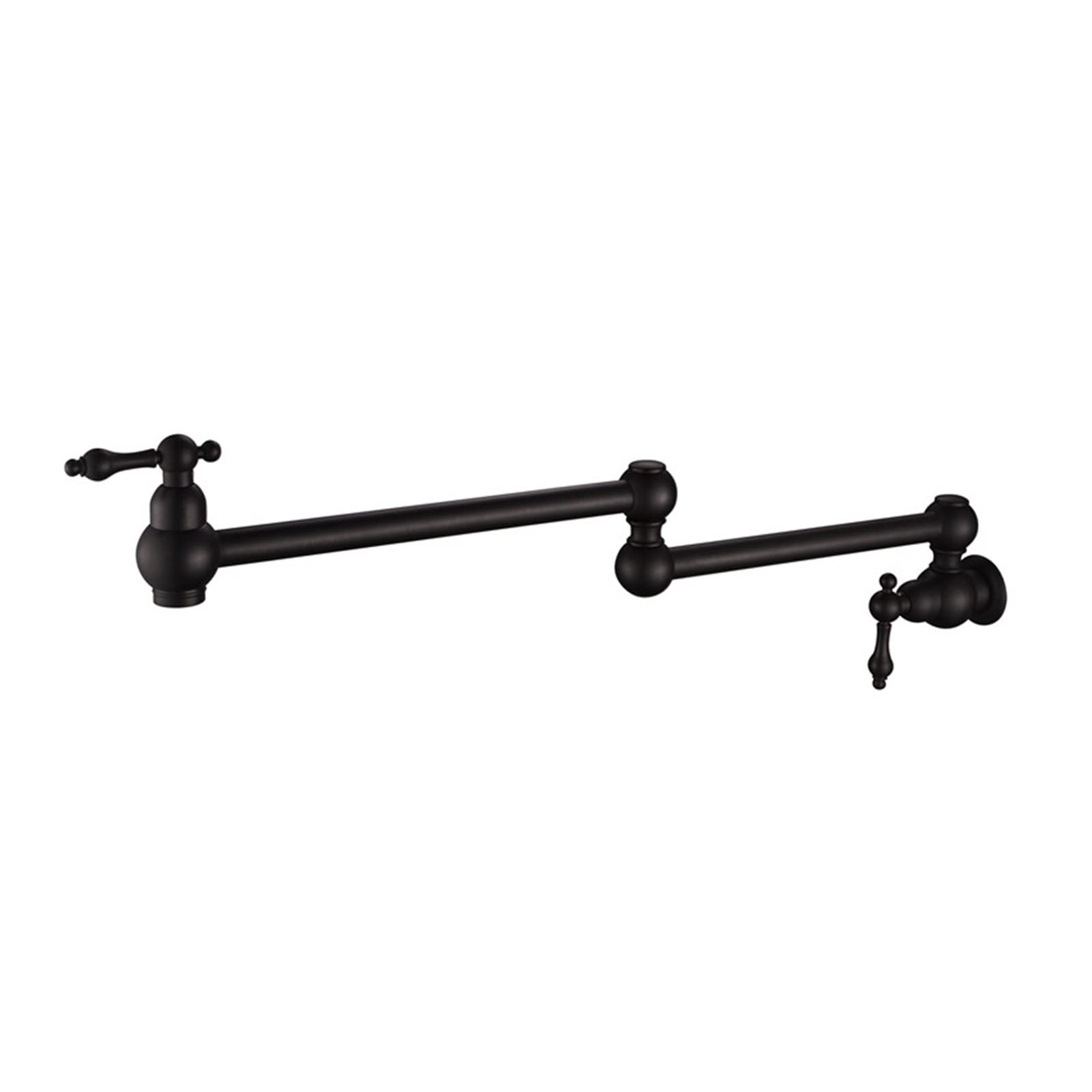 Cudtapi Oil Rubbed Bronze Bathroom Faucet Wall Mounted Dual Shut Off Valve Pot Filler Faucet With 22" Double-Jointed Swinging Spout Lever Handles(Oil Rubbed Bronze)
