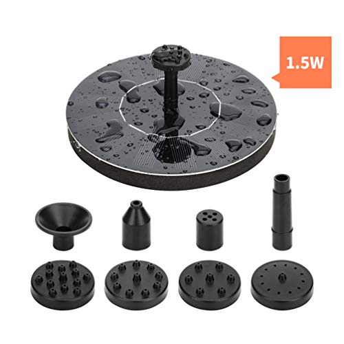 Oyamihin Kit de Pompe à Eau Solaire pour Piscine pour Bassin de Jardin avec arrosage Pompe de Fontaine Ronde Submersible avec Buses - Noir