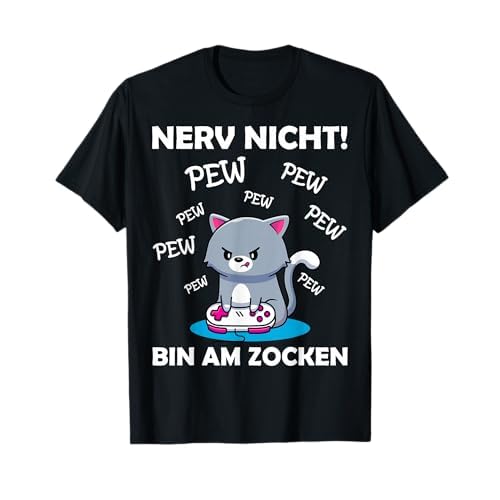 Gamer Spruch Gaming Katze Gaming Headset Gamer Nerd T-Shirt