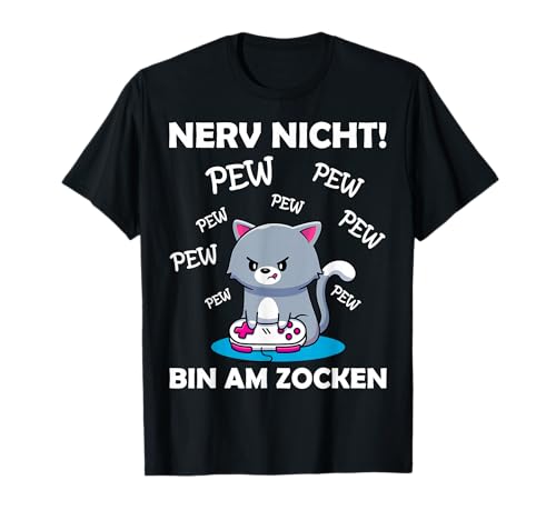 Gamer Spruch Gaming Katze Gaming Headset Gamer Nerd T-Shirt