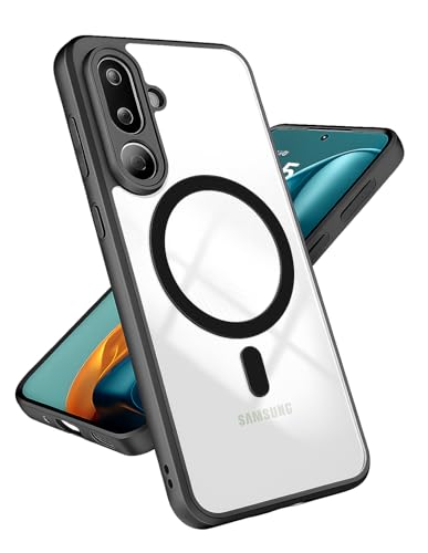 Image of Hybrid Clear Case for Samsung Galaxy M36 / F36 5G, Hard PC+TPU Shockproof, Anti-Yellowing Cover with Camera Protection (Transparent Black with MagSafe)