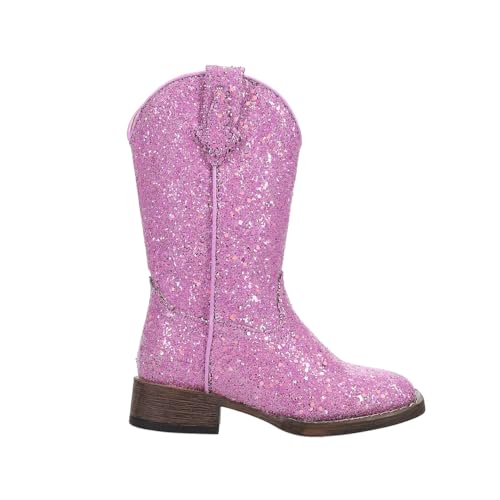 ROPER Kids Girls Glitter Galore Square Toe Casual Boots - Purple