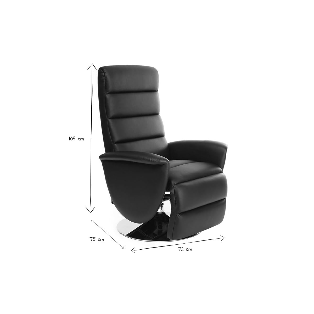 Miliboo Fauteuil Relax Manuel Noir Nelson