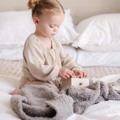 Image of SARANONI Bamboni Luxury Baby Blanket | Plush Blanket for Infant Boys & Girls | Receiving Blanket 30” x 40” | Gray