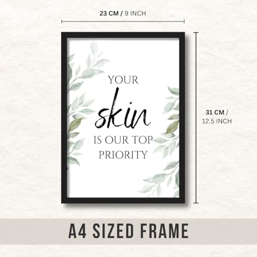 Image of ArtAction Skincare Quote Wall Frame Poster | Wall Decor for Clinic, Salon, Spa | A4 Size | Framed Beauty Quote Poster | Aesthetic Dermatology Decor Gift for Estheticians & Specialists
