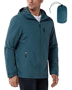 33, 000ft Regenjacke Herren Wasserdicht Outdoorjacke Leichte Freizeitjacke Packbare Windjacke Fahrrad Regenmantel mit Kapuze China Blau XL