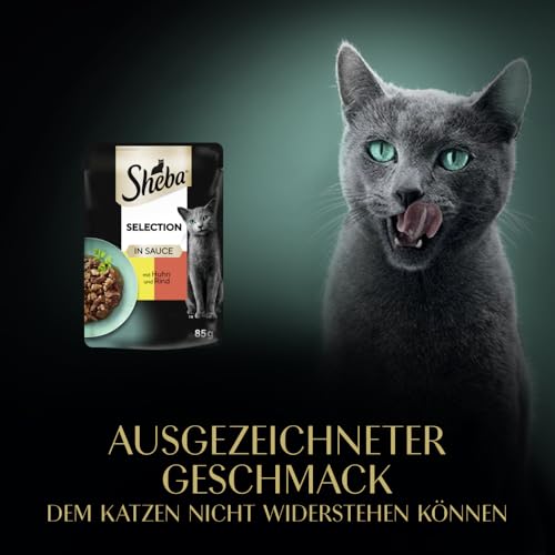 Sheba Selection Katzen Nassfutter im Portionsbeutel mit Huhn und Rind in Sauce 28x85g – Ansicht 2