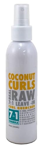 Real Raw Rizos de coco sin enjuague, 7 en 1, 6 onzas (6.0 fl oz)