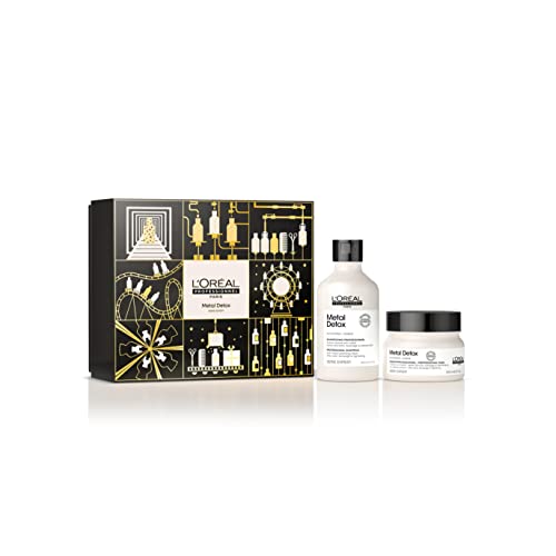 L'Oréal Professionnel | Pack Champú crema limpiadora + Mascarilla protectora, Metal Detox, SERIE EXPERT, Champú 300 ml + Mascarilla 250 ml Cover