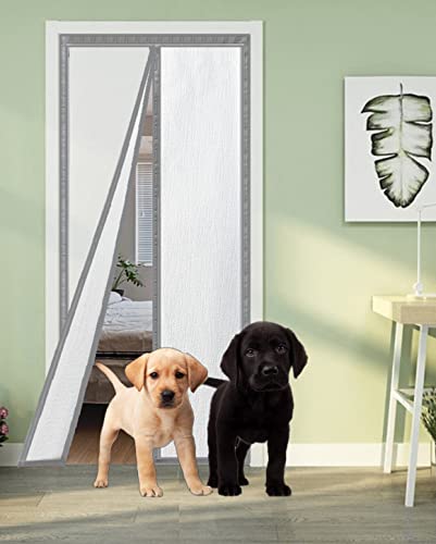Magnetic Insulated Door Screen, The Whole Blackout Thermal Screen Door Self-Closing Privacy Thick Fabrics Door Curtain For Air Conditioner Room, Bedroom-Hands Free, Fit Doors Size Up To 34" X 80" #TOP6
