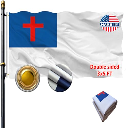 VOLTA Double Sided Christian Flag 3x5 Feet Outdoor Heavy Duty 3-Ply Jesus Flag with Canvas Header/Brass Grommets for Indoor and Outdoor Use