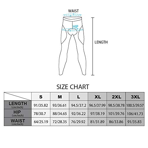 MEETWEE Herren Radlerhose Lange Fahrradhose, Kompression Radhose Leggings Radsport Hose für Männer Elastische Atmungsaktive 3D Schwamm Sitzpolster
