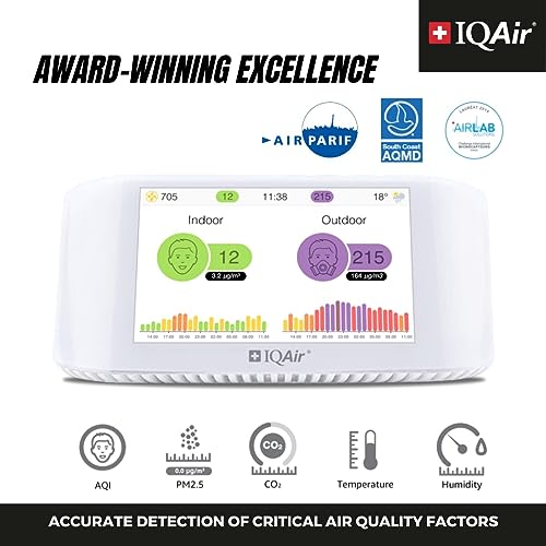 IQAir AirVisual Air Quality Monitor Bundle, Swiss-Designed Indoor & Outdoor Sensors, Professional Grade Real-Time Air Quality Tracking