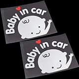 3pcs - Baby in Car Sticker Decal Sign for Car Safety Waving Sticker (Boys2+Square1)