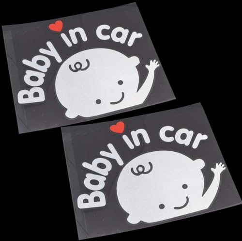 3pcs - Baby in Car Sticker Decal Sign for Car Safety Waving Sticker (Boys2+Square1)