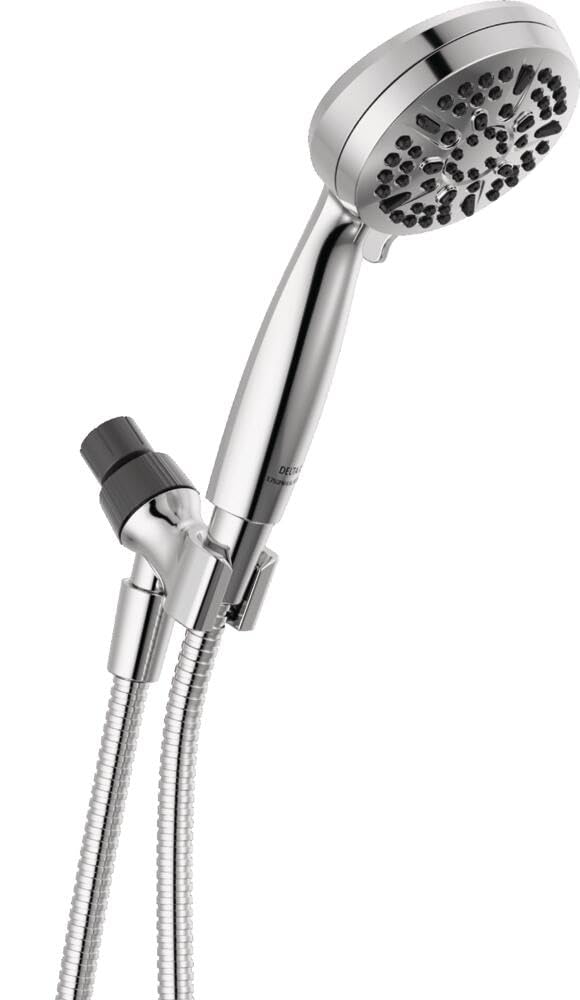 Delta Faucet 5-Setting Handheld Shower Head, Chrome Shower Head with Hose, Showerheads & Handheld Showers, Handheld Shower Heads, Detachable Shower Head, Hand Shower 1.75 GPM, Chrome 75511 by DELTA - Used condition - US$22.87