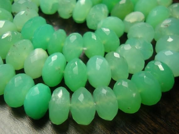 Chrysoprase perles rondelles 3D LKBEADS, pierre naturelle d'Australie pour fil de bijoux 16"