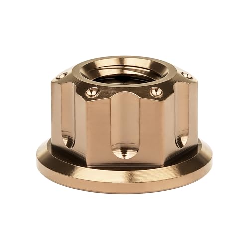 Image of Titanium M6 M8 M10 M12 M14 M16 Flange Bolt Nut Bicycle Motorcycle Rear Axle Car Modification Accessories Pack of 6 (M6 Pitch 1.0mm, Bronze)