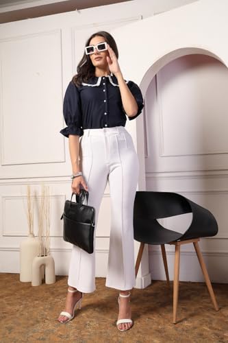 Image of Style Quotient Women Sky Blue Victorian Style Shirt