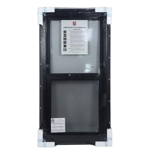 Image of Shed Windows with Frame,24" x 36" Small Sliding Windows with Thicker Tempered Glass and Screen,Household Sliding Hung Tilt Windows for Chicken Coop,Playhouse,Bedroom and Basement (Black)