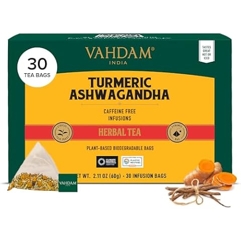VAHDAM Turmeric & Ashwagandha Herbal Tea Cover