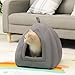 Hollypet Self-Warming 2 in 1 Foldable Comfortable Triangle Cat Bed Tent House,...