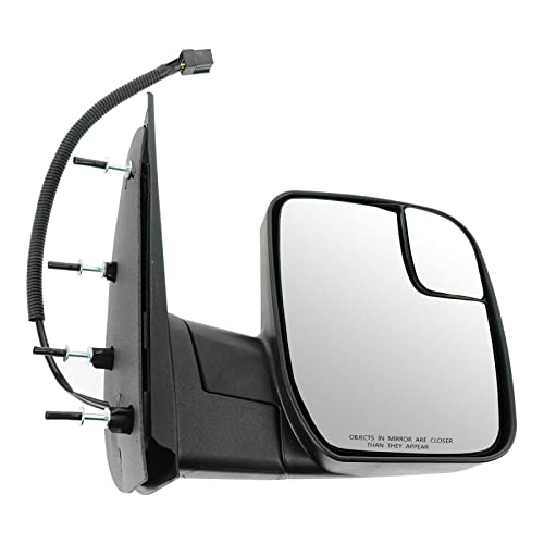 TRQ Passenger Side Mirror Assembly Electric Adjustment Non-Heated No Memory Textured Compatible with 2010-2014 Ford E150 E250 2010-2017 E350 Super Duty E450 Super Duty FO1321396