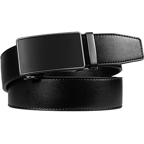 Image of Founders & C Men's Ratchet Belt 1 3 /8 inch,Leather Dress Belt Adjustable with Click Sliding Buckle Trim to Exact Fit