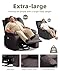 GarveeHome Oversized Recliner Chairs with Massage and Heat, Leather Recliner Chair for Adults, Manual Recliner with Cup Holder for Living Room, Bedroom and Nursery, Brown