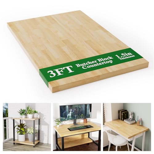 3FT Butcher Block Countertop Birch Solid Wood - 36" x