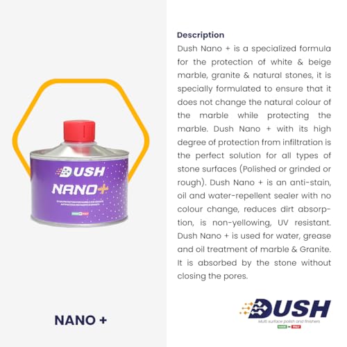 Image of Dush Nano+ Stain Protection for Marble and Granite | Advanced Sealant Guard Against Stains and Spills | Long-Lasting Marble and Granite Protector (250 ML)