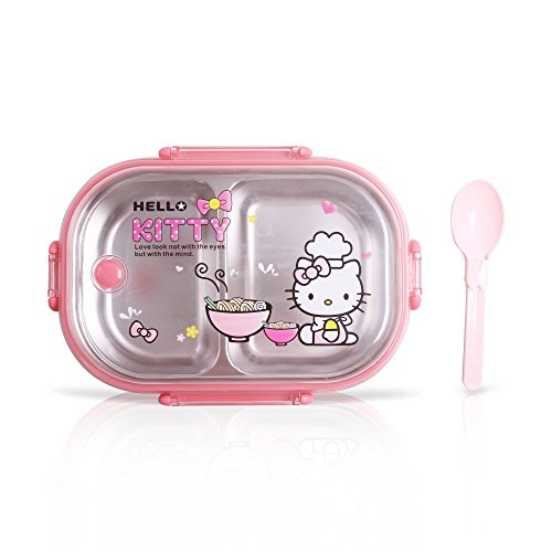 Finex Hello Kitty Chef Pink Bento Box Stainless Steel Container Set with Clear