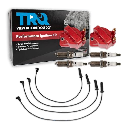 TRQ Ignition Coil and Spark Plug Kit 7 Piece Iridium Spark Plugs Compatible with 1996-1997 Chevrolet S10 1996-1997 GMC Sonoma 1996-1997 Isuzu Hombre