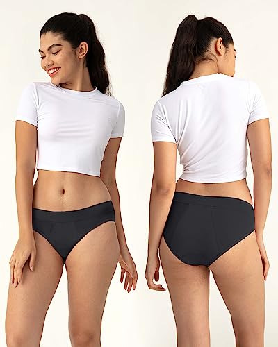 Image of Neione Period Underwear for Women Mid Rise Menstrual Panties Modal Hipster Briefs Soft Stretch