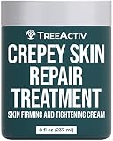 TreeActiv Crepey Skin Repair Treatment, 8oz, Firming Crepe Skin Cream with Hyaluronic Acid & Shea Butter to Deeply Moisturize & Tighten Wrinkly Dry Crepe Skin, 500+ Uses
