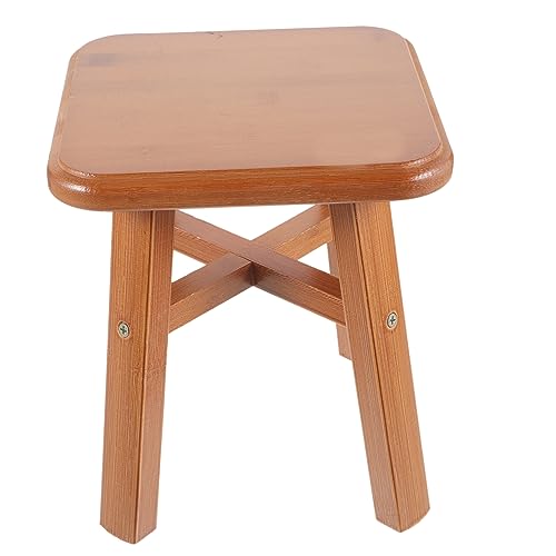 Taburete de madera doméstico asiento pequeño y banqueta reutilizable 2