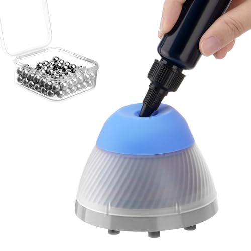 Image of 4E's USA Lab Mini Vortex Mixer & Steel Balls Set: Paint Shaker with 5000rpm | 6mm Orbital Diameter| Anti-Slip Foot & Brushless Motor, Ideal for Tube, Nail Polish, Paints & Lash Adhesive Mixing, Blue