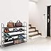 Halter 5 Tier Shoe Rack Organizer, Space Saving, Easy Storage Shoe Organizer Stand for Closets, Entryways and Bedrooms- Black