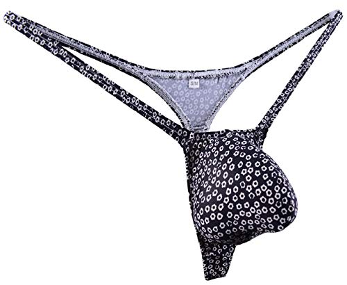 Wosese Men's Bulge Pouch G-Strings Thongs T-Back Wss70 (S/M Fit Waist 27''-33' #TOP9
