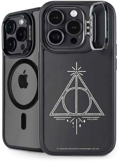 Skinit Kickstand Phone Case Compatible with iPhone 14 Pro Max - Officially Licensed Wizarding Worlds Harry Potter Deathly Hallows Symbol Design